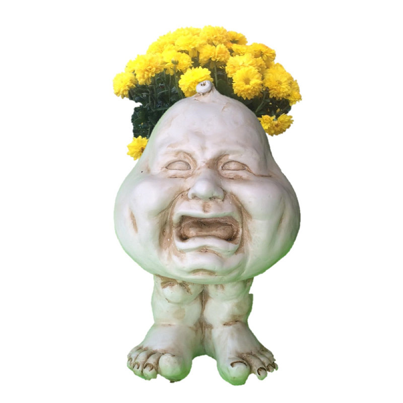 Pot à fleurs Muggly's Crying Brother, Blanc antique