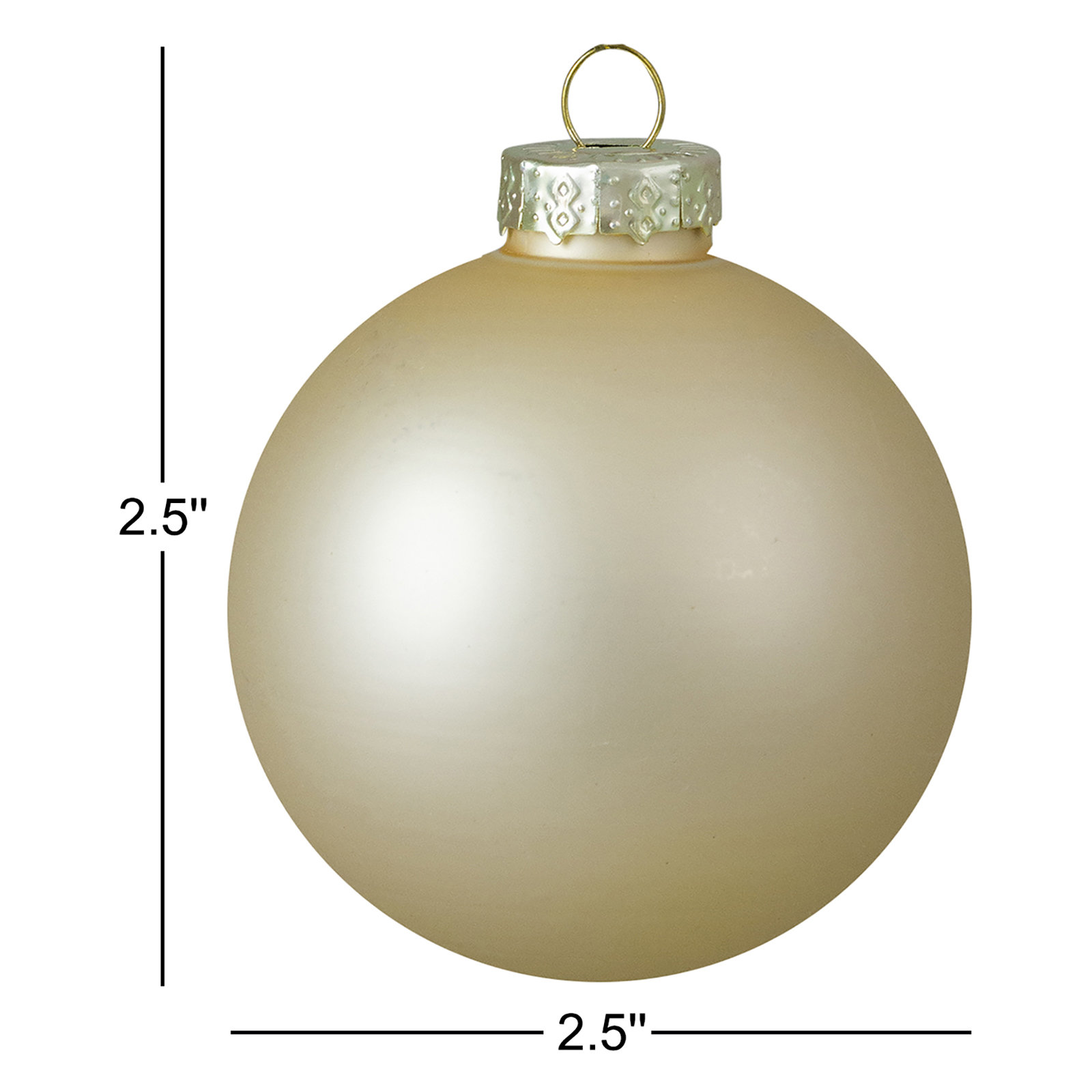 Glass Christmas Ball Ornament, Champagne