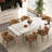 Expandable White Sintered Stone Dining Table And Chair Set-1702720407-1702720405