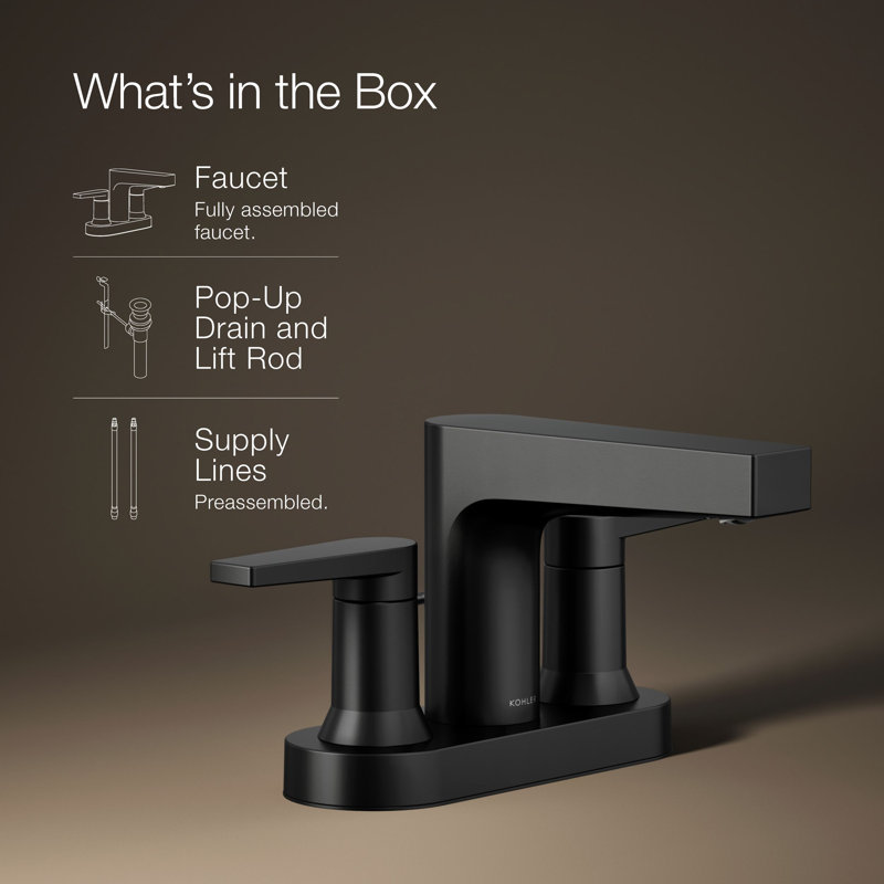 Taut Centerset Bathroom Sink Faucet, Matte Black