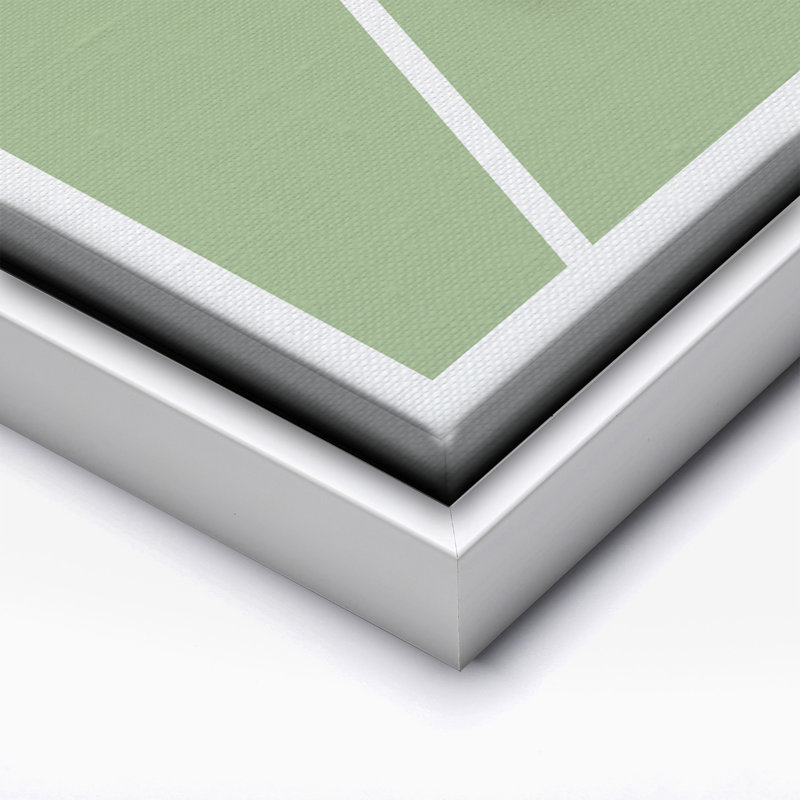 Court de tennis vert, 18"H x 24"W, Canvas, White Framed