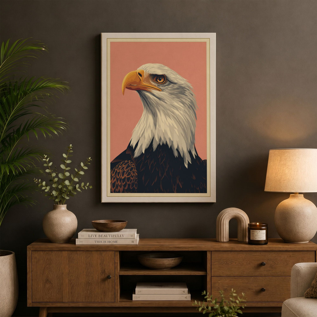 Bald Eagle Profile Vintage - Wrapped Canvas