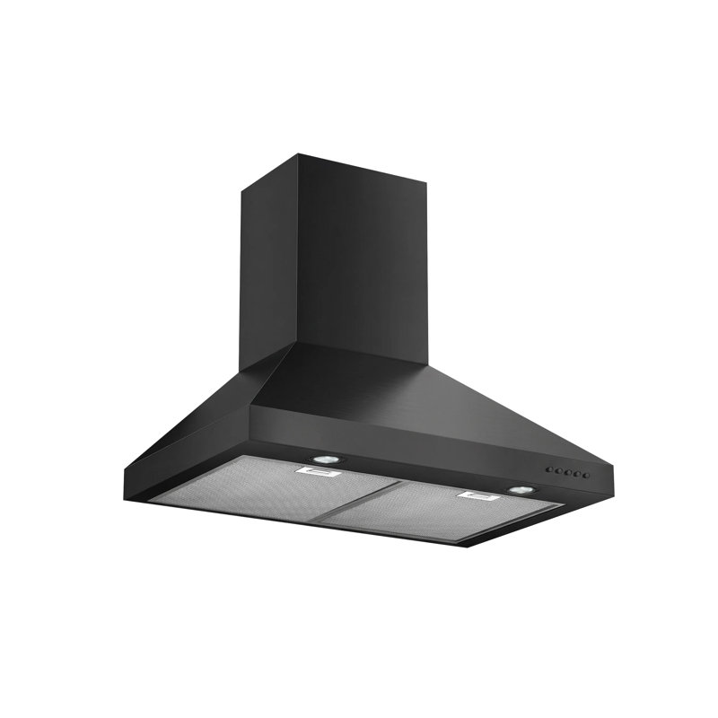 Hotte murale Hauslane | Cheminée murale | Convertible 6 po en conduit / sans conduit, aspiration forte, filtres en aluminium à six couches, lampes à DEL interchangeables, hotte de cuisine pour cuisinière