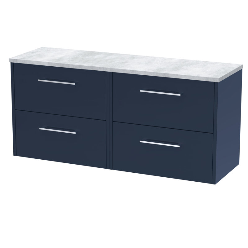 Juno 120.5cm Double Bathroom Vanity Base Only, Midnight Blue