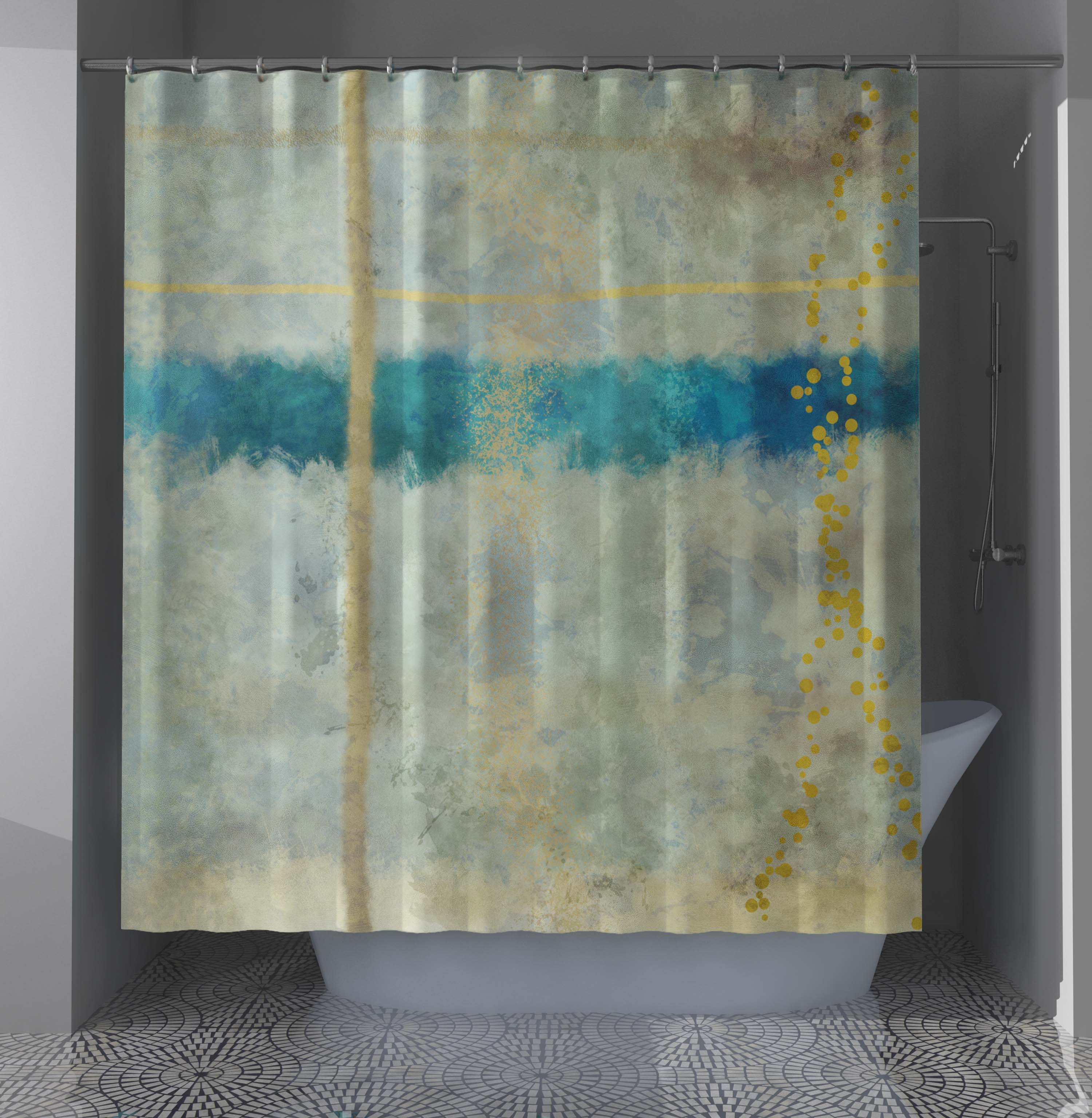East Urban Home Modern Spruce Shower Curtain | Wayfair