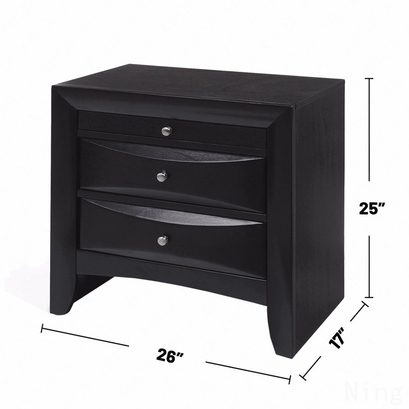 Table de chevet en bois avec 2 tiroirs et 1 plateau