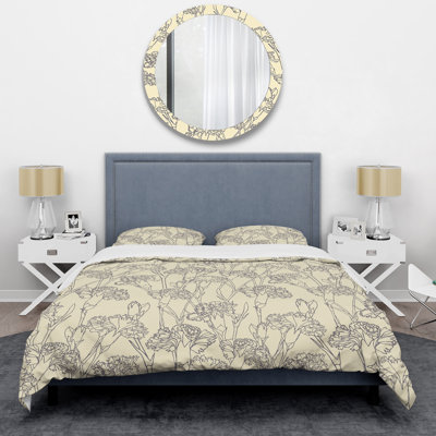 Flowers Cloves Elegance - Floral Duvet Cover Set - Microfiber Polyester