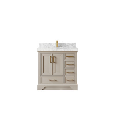 Degaglia 36'' Single Bathroom Vanity with Marble Top