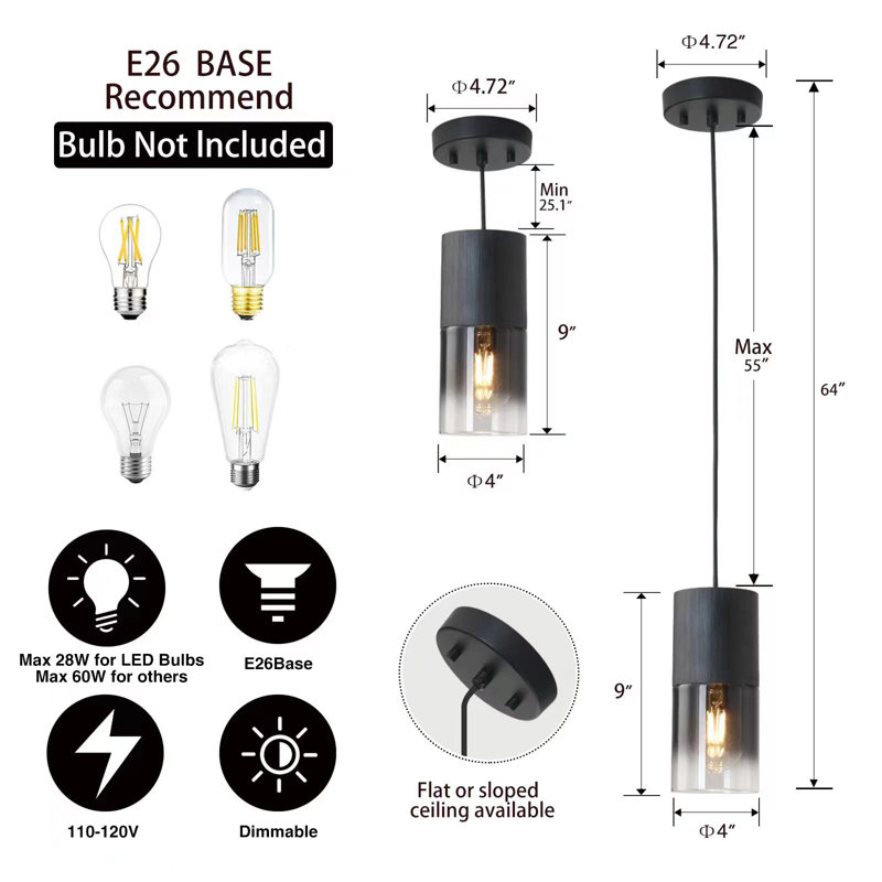 Glorianne 2-Pack Modern Pendant Light Fixtures for Kitchen Island