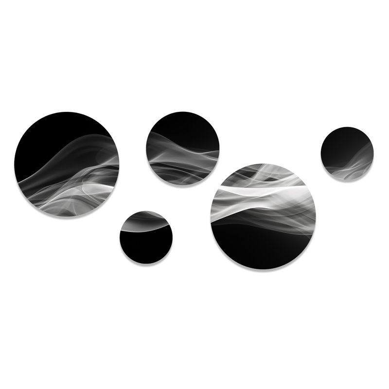 Abstract Wall Decor on Metal - Black White Contemplative Abstraction II