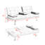 Canapé-lit pliant double en cuir rouge 67 pouces avec table basse pour bureau-95412208