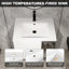 Meuble-lavabo mural compact avec lavabo en céramique, blanc brillant et verre gris