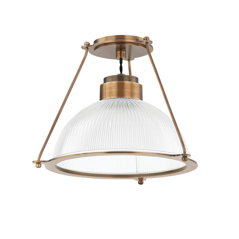 Plafonnier semi-encastré en verre, H 11 po x l 15 po x P 15 po