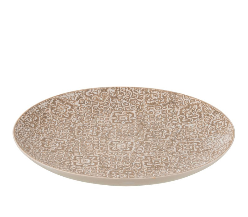 PLATE DECORATIVE WABI PORCELAIN BEIGE/WHITE