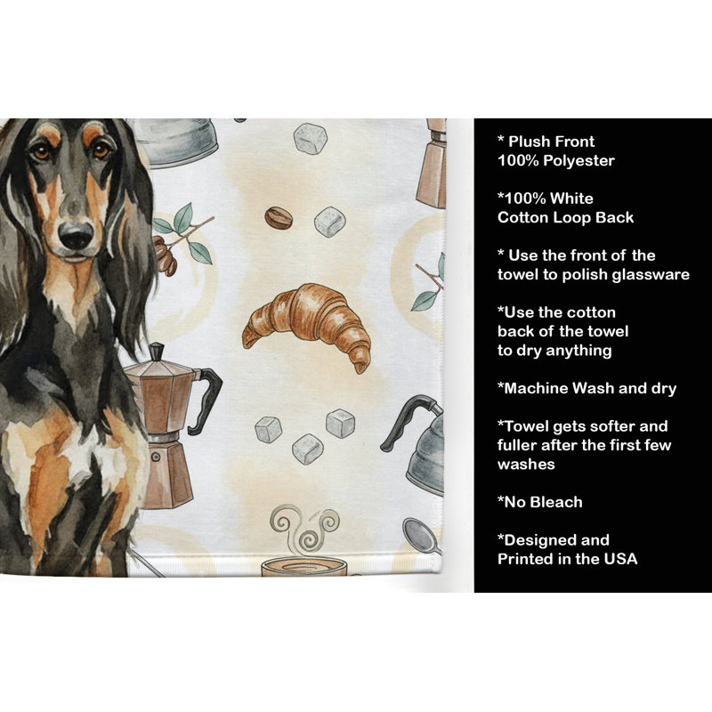 Serviette de cuisine Black & Tan, Lévrier afghan noir et brun clair