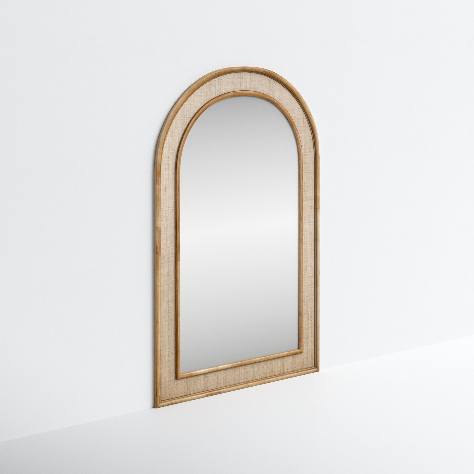 Kenta Rattan Arch Floor Mirror