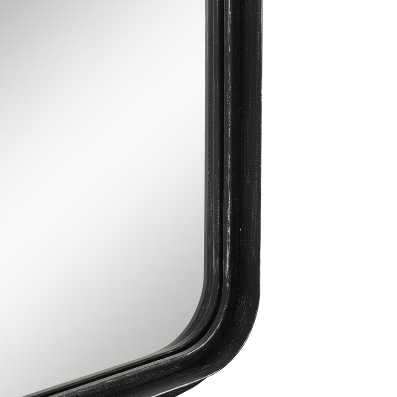 Edhem Metal Rectangle Wall Mirror, Grey Black