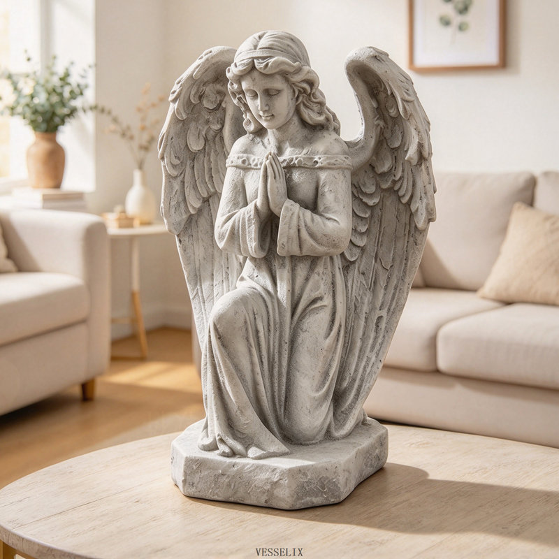 Statue d'ange chérubin en oxyde de magnésium, sculpture résistante aux intempéries pour la décoration extérieure du jardin et de la pelouse