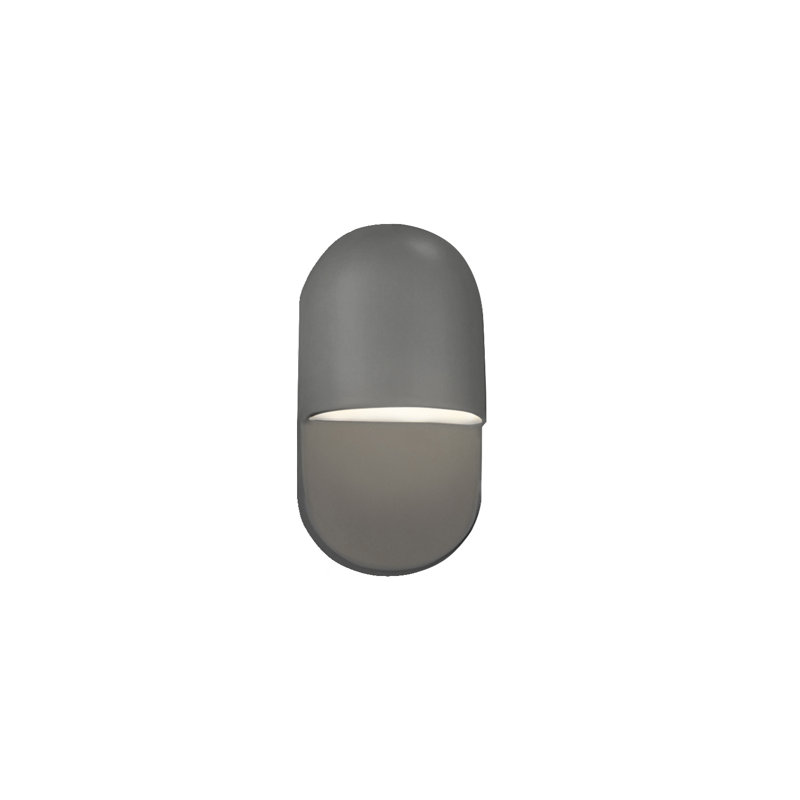 Plafonnier encastré d'extérieur câblé Bharath, Gris brillant, H 10 po x l 5 po x P 4 po