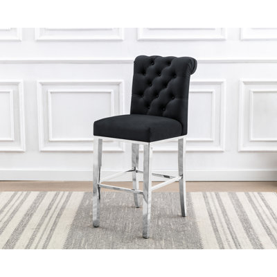 Kaarle Upholstered Counter Stool with Metal Frame