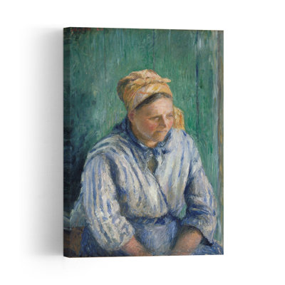 Washerwoman, Study, 1880 Impressionist Abstract Contemporary Wall Art Print by Camille Pissarro - 1 Piece Wrapped Canvas Wall Art