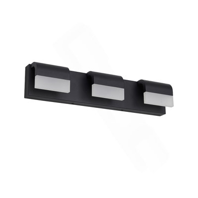 LED Contemporary Vanity Lights Fixture Bathroom Wall Light Over Mirror Matt Black 3 Lights Dimmable