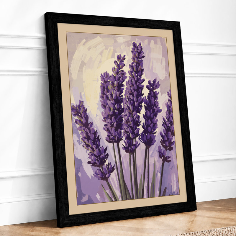 Lavender Dreams Botanical - Framed Print, A3 - 42.0 x 29.7 cm, Black