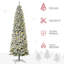Sapin de Noël artificiel mince enneigé enneigé 9 pi avec branches réalistes HOMcom, 550 lumières DEL et 988 pointes