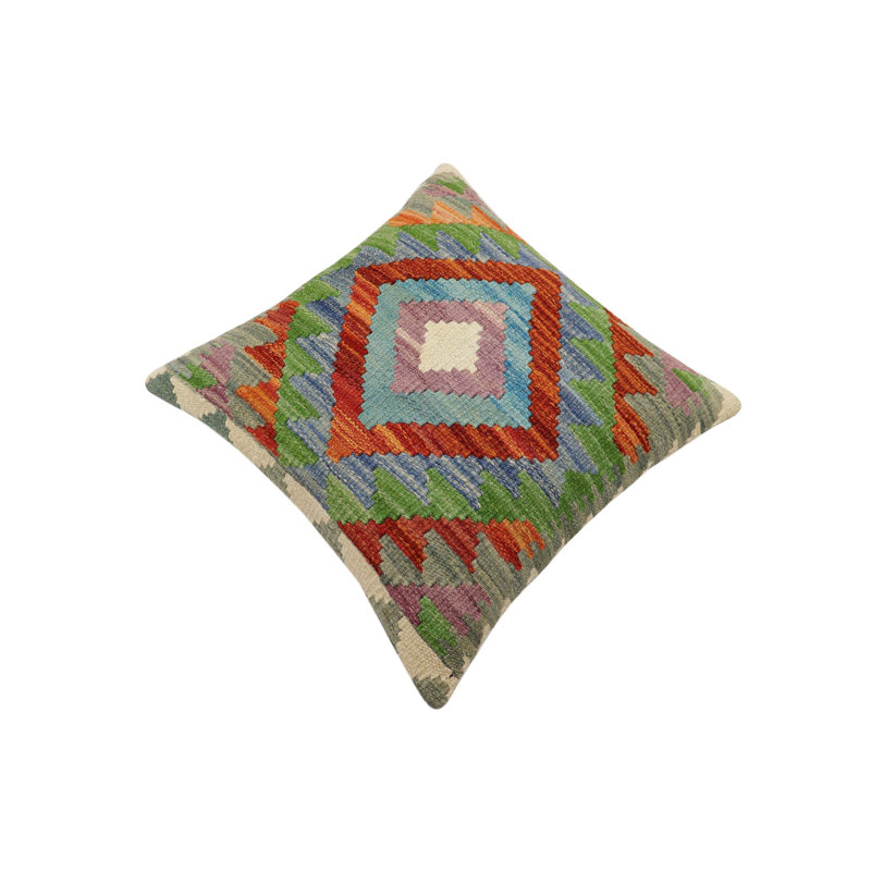 Tarsha 100% Wool Throw Square Pillow Cover & Insert