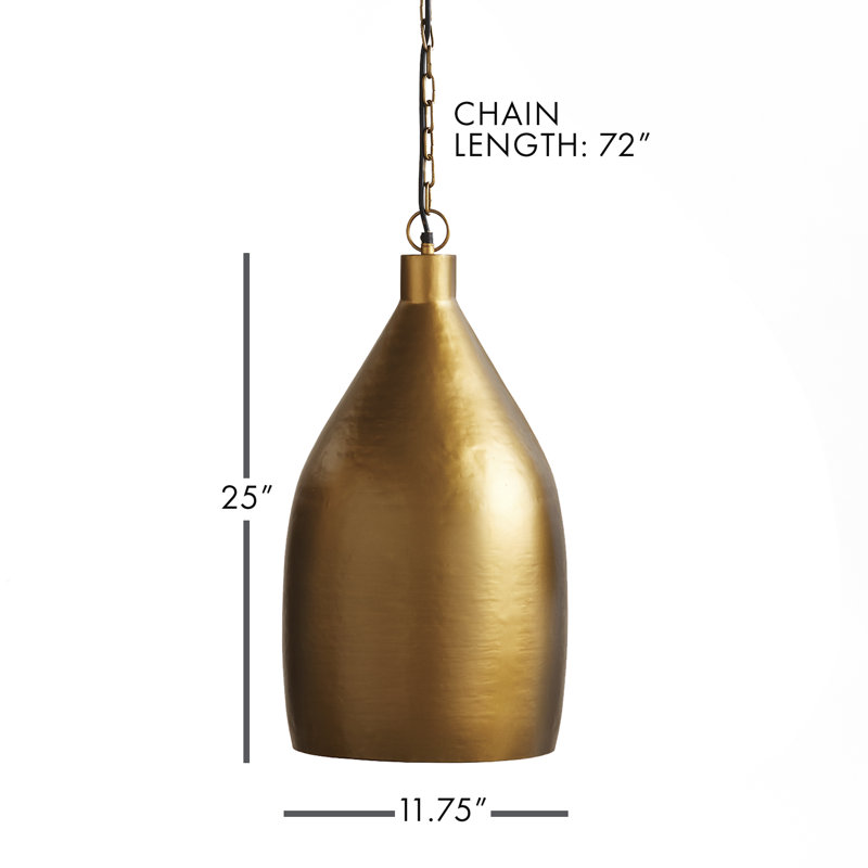 1 - Light Pendant, Gold, 28.5'' H X 13'' W X 13'' D 