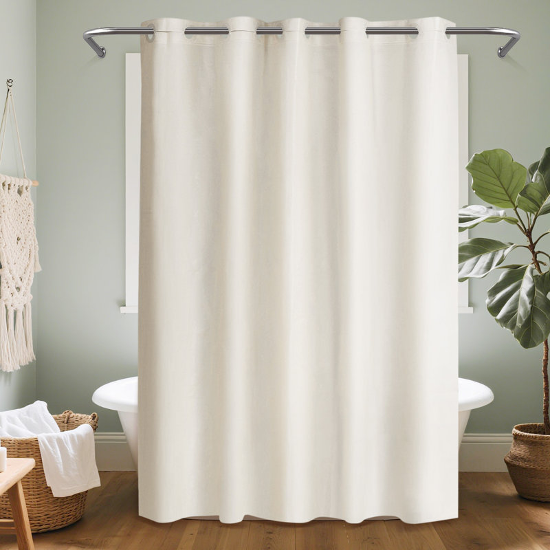 Rideau de douche imperméable sans crochet 8G Soleil, Beige