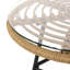 Table d'appoint brune avec cadre tendance en verre trempé