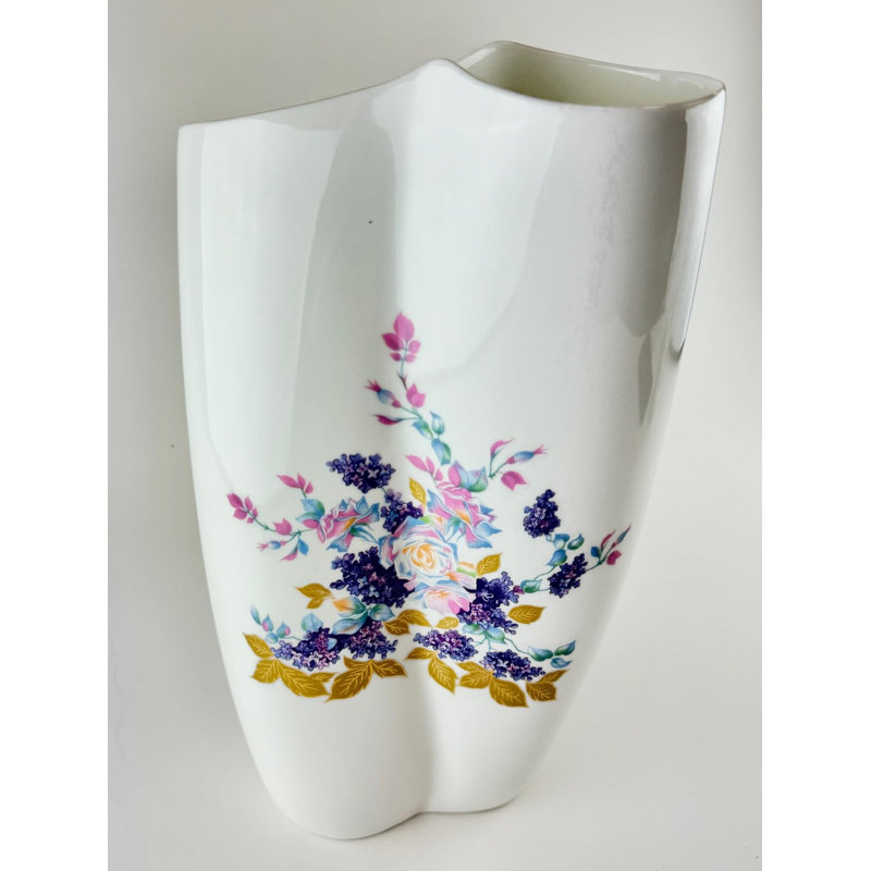 Vase 12 "en porcelaine tendre style moderne. Flower Dekor. Vase pour le salon, la cuisine, les bureaux, pour les fleurs