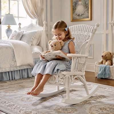 Chaise berçante en osier pour enfant Deas