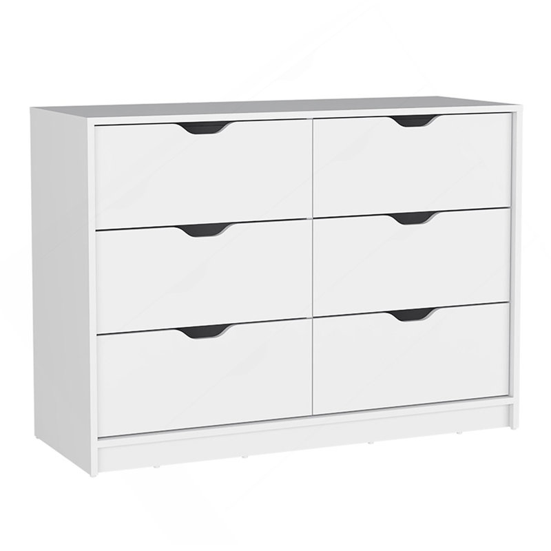 Commode 4 tiroirs Basilea, 2 armoires - blanc, Blanc