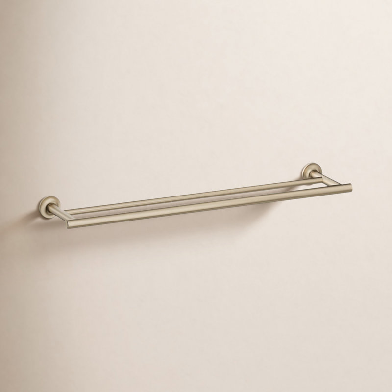 Purist® Double 24" Wall Mounted Towel Bar, Vibrant Brushed Bronze