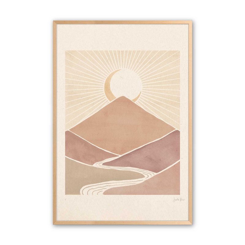 «Sunset Tranquility», Érable brut encadré, H 15 po x l 15 po