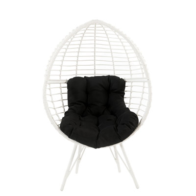 Méridienne de patio en tissu noir Galzed