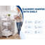 Panier à linge roulant avec tiroirs coulissants, trieur mobile à 4 niveaux, roulettes verrouillables et panier en acier inoxydable, blanc-1596966789