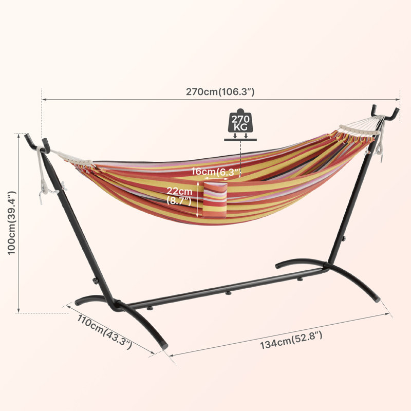 Hammock With Stand, Red, Red