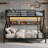 Twin Over Full Metal Bunk Bed with Storage Shelf, Space-Saving Design