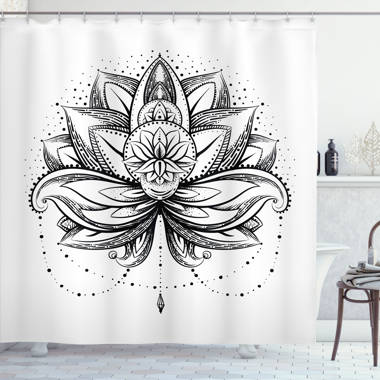 Lotus Shower Curtain Set + Hooks East Urban Home Size: 69 H x 105 W
