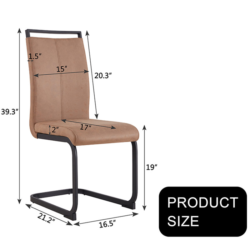 Chaise en porte-à-faux rembourrée Dymalor en brun