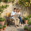 Outdoor Garden Bench, Patio Bench with Backrest and Armrests