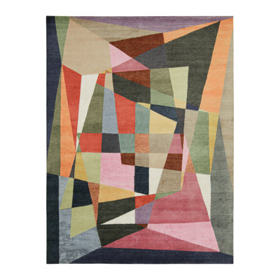 Hand Knotted Geometric Area Rug
