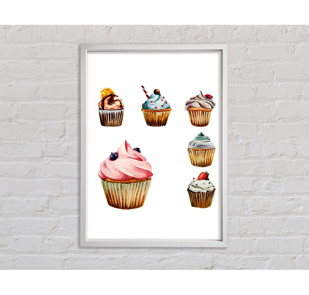 Gerahmtes Poster Cupcake 1