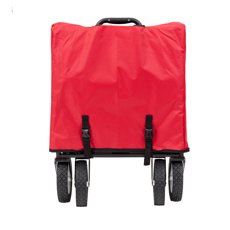 Red Steel Frame Collapsible Outdoor Utility Wagon