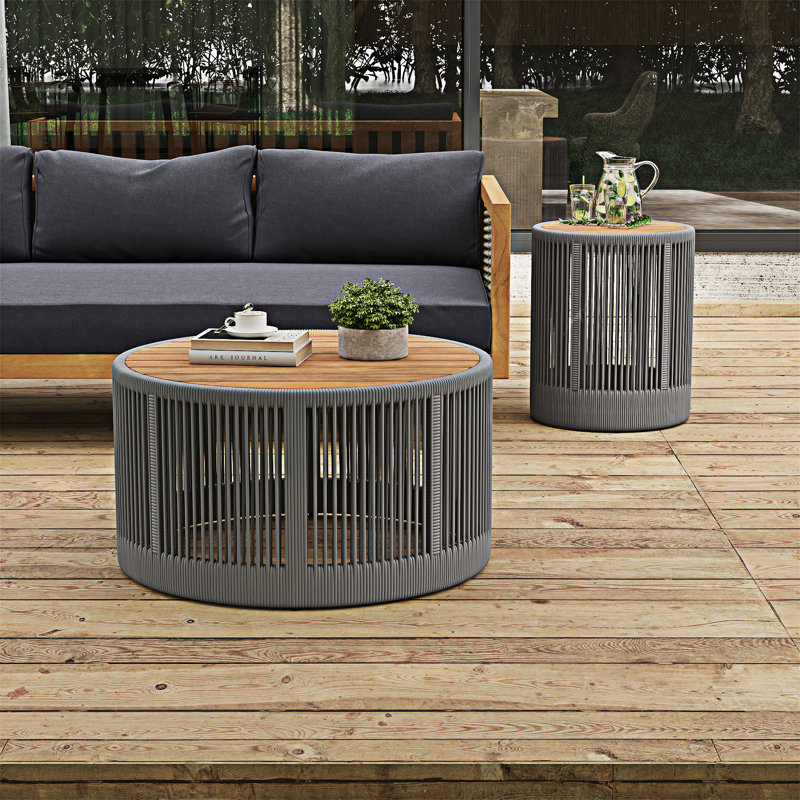Table basse et table d'appoint Rustic Industrial, Gris