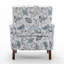 Fauteuil à motifs en mélange de polyester, structure en bois de bouleau massif avec pieds fuselés bruns, fauteuil d'appoint rembourré en mousse pour le salon et le bureau