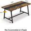 70,87 po, table de conférence rectangulaire moderne pour 6 à 8 personnes, bureau de direction avec structure en métal durable, grande surface de travail pour la collaboration entre la salle de conférence et l'équipe - brun rustique et noir-1348777793